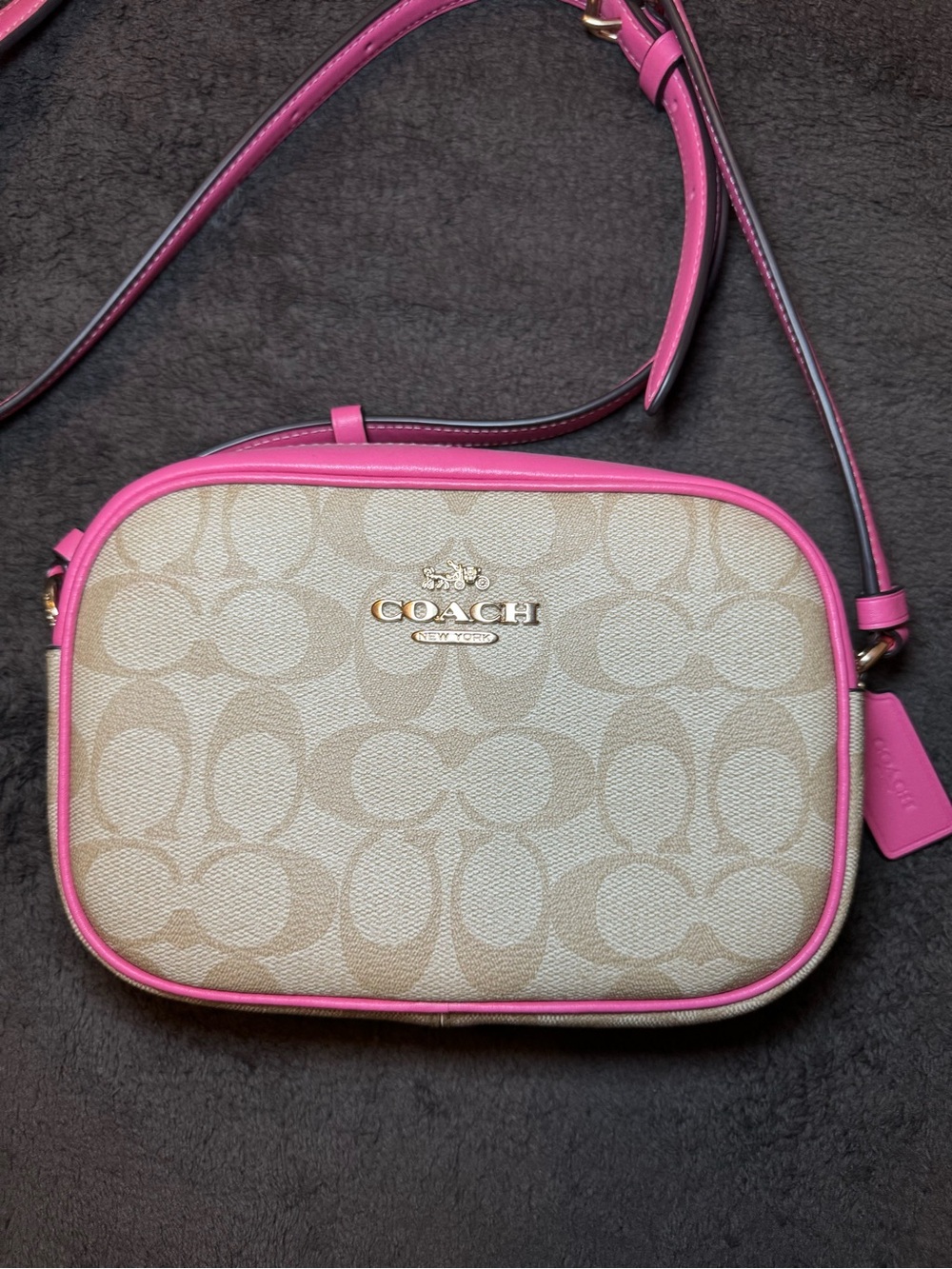 Coach Signature Canvas Mini Jamie Camera Bag.